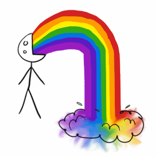 vomitando arco iris